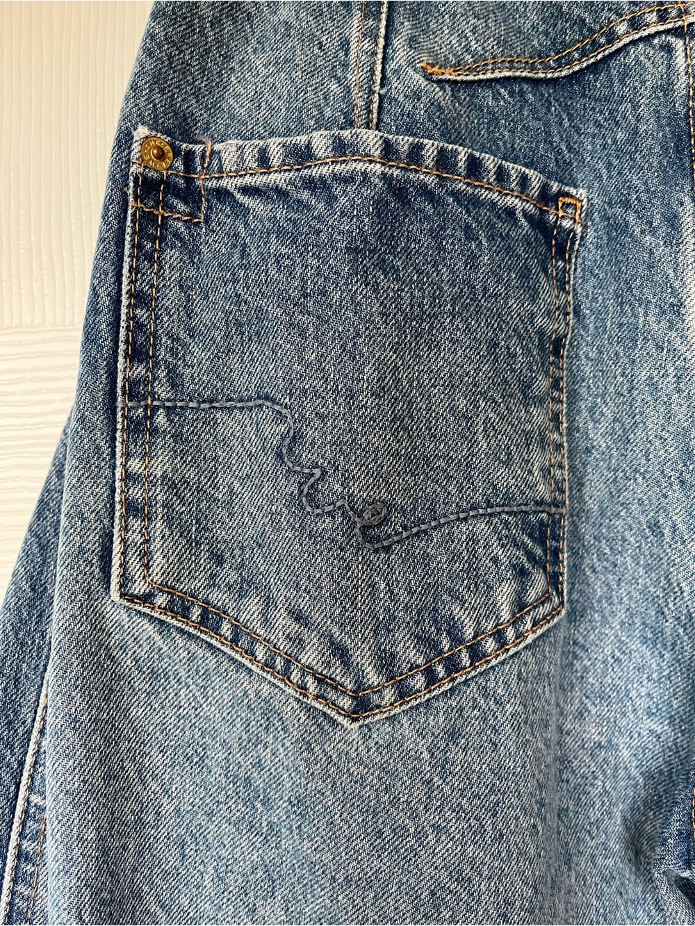 Free People We The Free Good Luck Barrel Jeans - Ultra Light Beam - size 27 - Picture 8 of 16